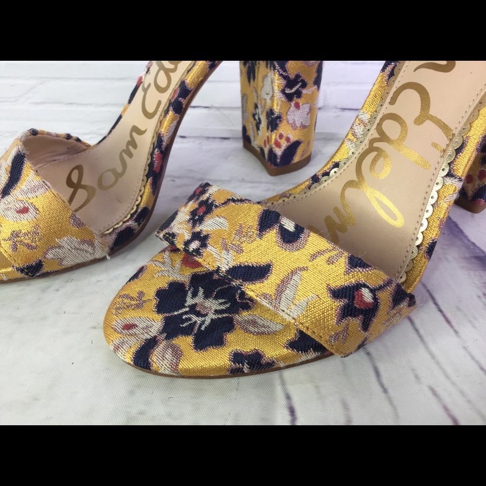 Sam Edelman Yaro Sz 6 Gatsby Floral Jacquard Heels - Picture 2 of 8